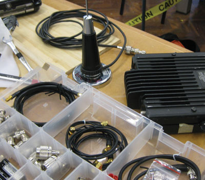 Inside one of the labs where different L-com products including coaxial crimp
tool sets and wireless magnet mount antennas and routers play an import
role in the team&rsquo;s success.