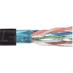 Cat. 5E, PVC Bulk w/Shield, 1,000 ft Reel, 4 Pr. Stranded Black