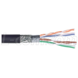 Double shielded twisted pair (STP) cable stripped