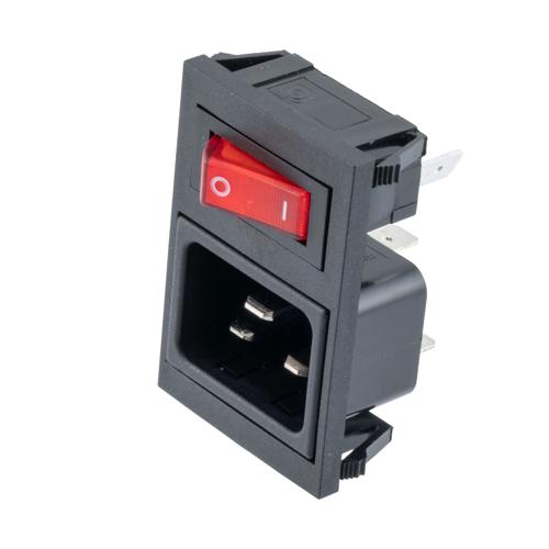 Picture of AC PEM C20, 1.0 to 3.0mm Panel Snap-In, 6.3mm Quick-connect, Single Contact Switch