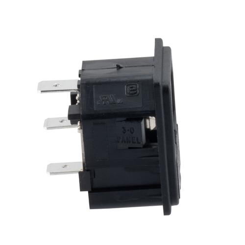 AC PEM C14 type 3.0 mm Snap-In Panel Mount IEC inlet connector AC power ...