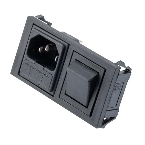 Picture of Horizontal Power Entry Module, Single-Fused C14 Inlet, Double Contact Switch, 74.5 mm