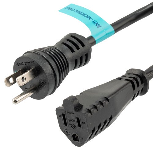 Picture of Hospital Grade N5-15P to NEMA 5-15R, Antimicrobial Jacket, 10 Amp, 10 feet