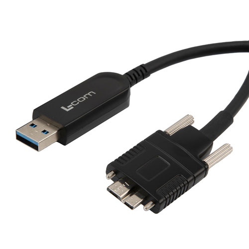 Picture of USB 3.0 Active Optical Cable, A male to Micro-B male PVC jacket with screws, 20 meters
