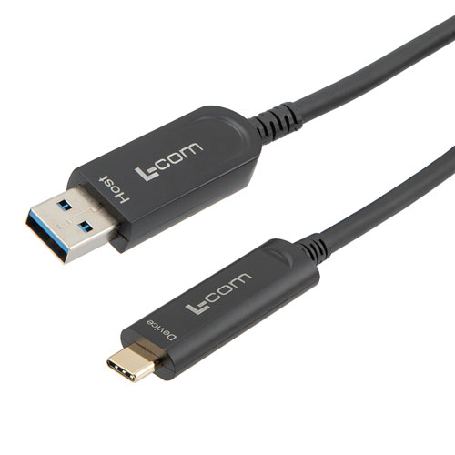 Picture of USB 3.1 Active Optical Cable, A male to C male, Backwards Compatible, PVC Jacket, 15 Meters