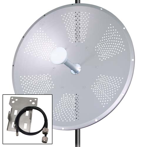 Picture of 5 GHz 34 dBi Dual Polarized MIMO Dish Antenna w/Ubiquiti® RocketM5 Mounting Kit