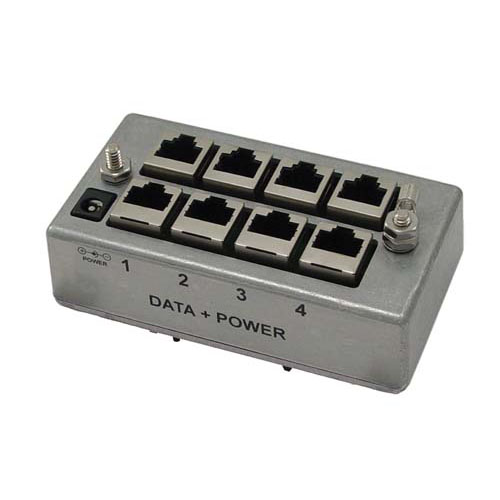 Picture of 4-Port DIN Mount CAT6 Passive Gigabit Midspan/Injector