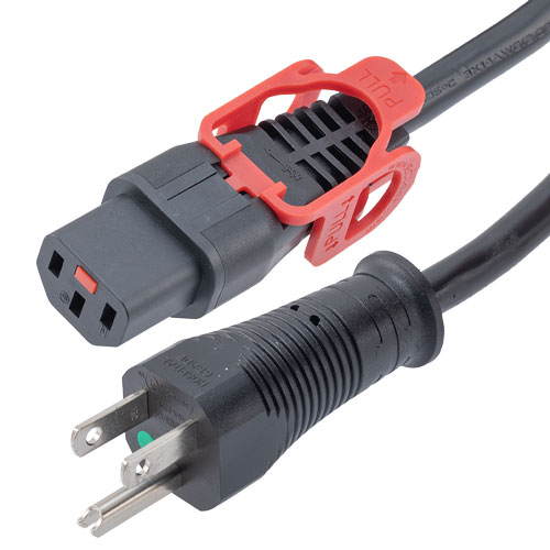 Picture of IEC LOCK C13+ to HG NEMA 5-15P, 15A, 125V, 3ft