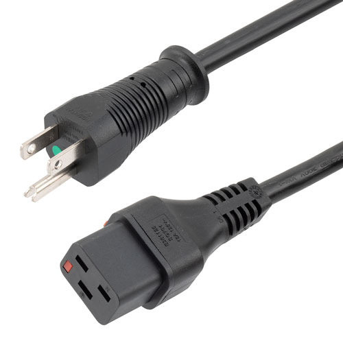 Picture of IEC LOCK C19 to HG NEMA 5-15P, 15A, 125V, 10ft