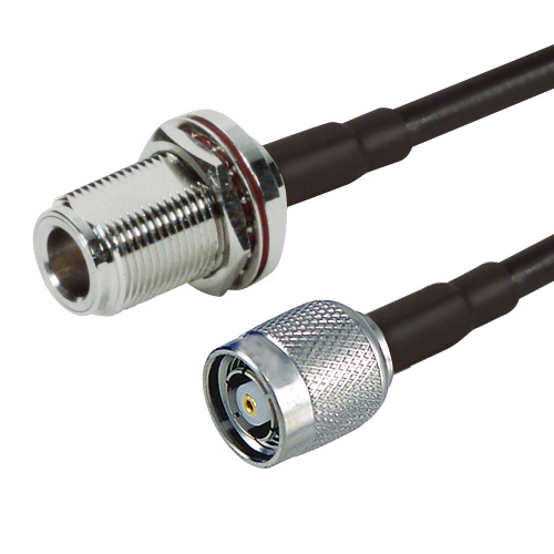 Picture of RP-TNC Plug to N-Female Bulkhead, Pigtail 2 ft 195-Series