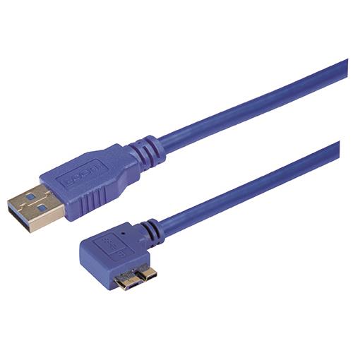 Picture of USB 3.0 Type A straight to Micro B right angle exit 2M