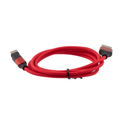 Usb Cable Two Reds 180 degrees Rotating Head, USB 2.0 A to C, M/M, Red Nylon Braided Cable ...