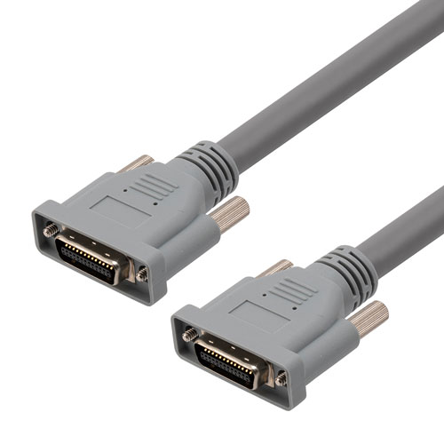 Picture of Camera Link Machine Vision High Flex Cable Assembly, MDR26 male plug to MDR26 male plug, PoCL Power Over Camera Link UL20276 PVC, Gray, 1M