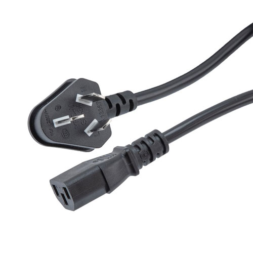 GB2099 Type I Downward Angle to C13 International Power Cord 10 Amp 2M