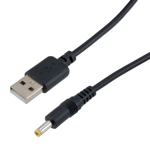Picture of DC Power Cable, USB To 4.0mm/1.7mm Male, PVC, Black, 24 AWG, 3-Foot