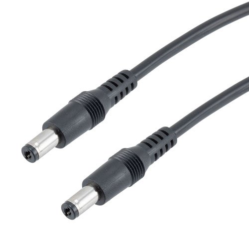 Picture of DC Power Cable, 5.5mm/2.1mm Male To Male, PVC, Black, 22 AWG, 2-Foot