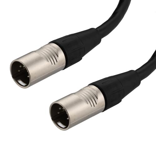 Picture of DMX 512 Lighting Cable, 5 pin XLR Male to 5 pin XLR Male, Black, 50 FT