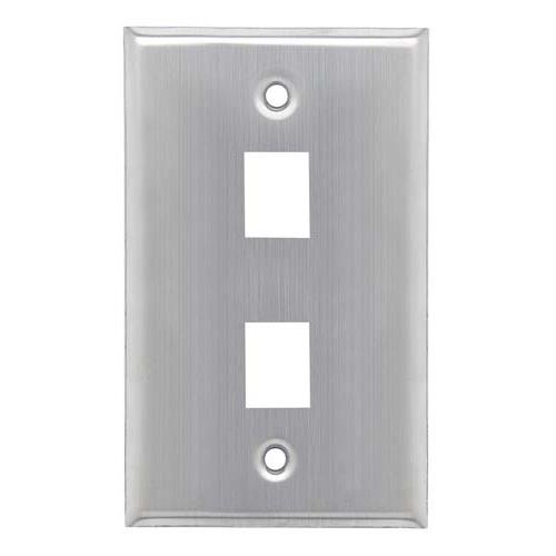 Picture of Stainless Wall Plate for 2 Keystone Jacks