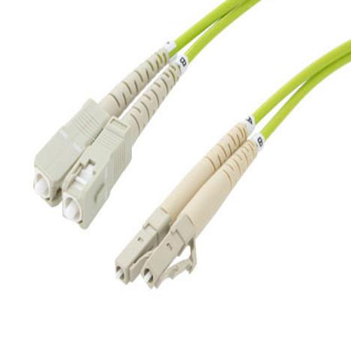Picture of Fiber Optic Patch Cable, Dual LC UPC to SC UPC, MM OM5, 2.0mm Riser, Lime Green-10M
