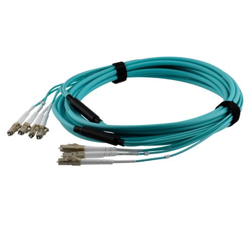 4 Strand LC/UPC-LC/UPC OM3 Multimode Distribution Cable, 4.8mm Plenum ...