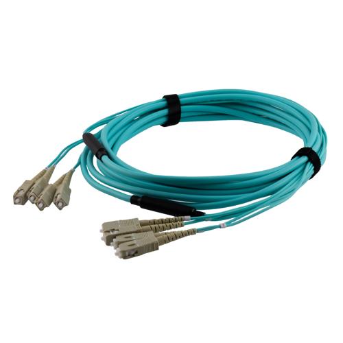 4 Strand SC/UPC-SC/UPC OM3 Multimode Distribution Cable, 4.8mm Plenum ...