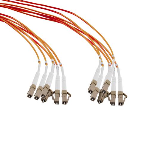 6 Strand LC/UPC-LC/UPC OM1 Multimode Distribution Cable, 5.0mm Plenum ...
