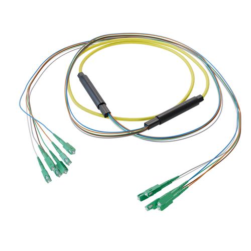 Picture of 6-Fiber SC APC to SC APC, OS2 Single Mode Distribution Cable, 5.0mm Plenum, 2.0mm breakout, Yellow-30M