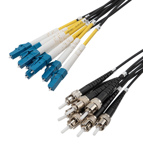 Picture of 8 Strand LC/UPC to ST/UPC 9/125 SM OS2, 5.6mm Distribution Cable, 2.0mm Breakout 0.5M, LSZH - 10M