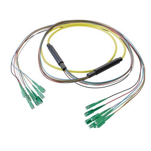 Picture of 8-Fiber SC APC to SC APC, OS2 Single Mode Distribution Cable, 5.6mm Plenum, 2.0mm breakout, Yellow-30M