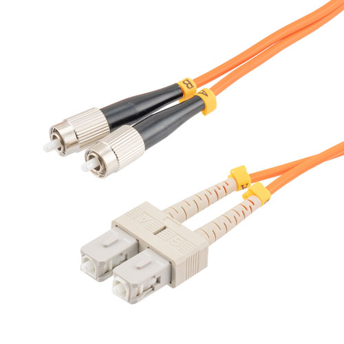 Picture of Fiber Optic Patch Cable FC/PC-SC/PC Duplex 100/140 Large Core Multimode Fiber 3.0mm PVC 5 m