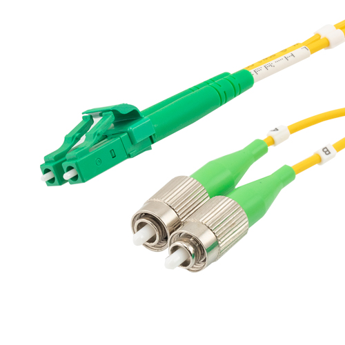 Picture of Fiber Optic Patch Cable LC/APC to FC/APC Duplex 9/125 single mode OS2 LSZH, 3 meter