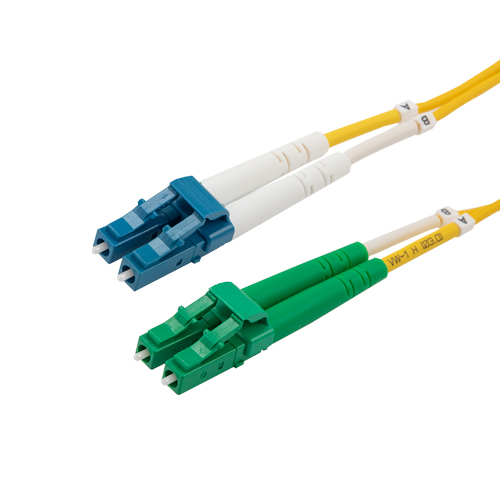 Picture of Fiber Optic Patch Cable LC/APC to LC/UPC Duplex 9/125 single mode OS2 LSZH, 1 meter