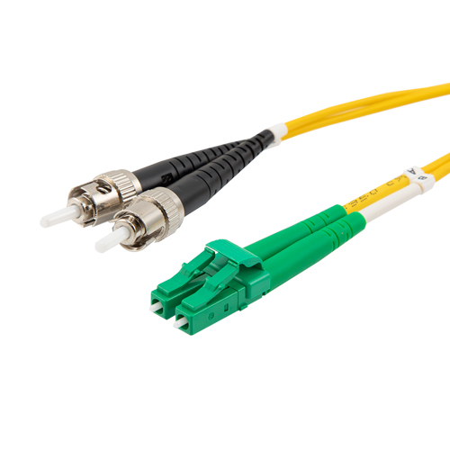 Picture of Fiber Optic Patch Cable LC/APC to ST/UPC Duplex 9/125 single mode OS2 LSZH, 15 meter