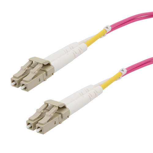 Picture of Fiber Optic Patch Cable LC to LC Duplex 50/125 multimode OM4 OFNP, 10 meter