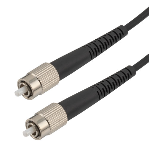 Picture of Fiber Optic Patch Cable FC/UPC to FC/UPC Simplex 50/125 OM3 MMF 3.0mm Black, (LSZH) w/ internal spiral armor, 15 meter