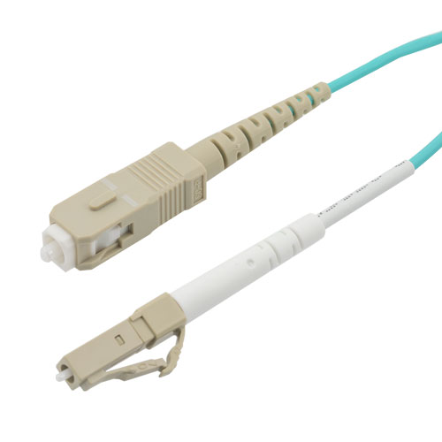 Picture of LC/UPC to SC/UPC 10GB Laser Optimized Multimode Simplex Fiber Patch Cable - Plenum - OM3-5M