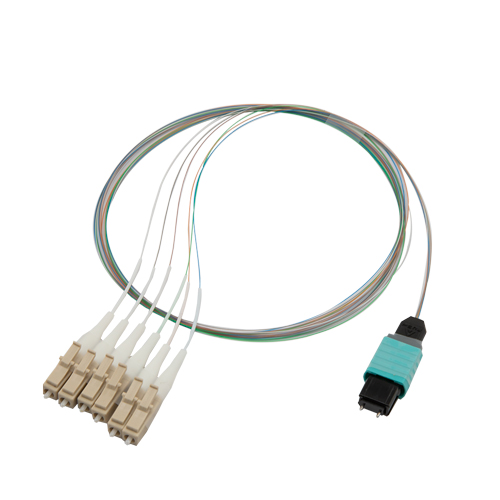 Picture of Fiber Optic Patch Assembly Multimode OM2, 6 Fiber MPO (male) to LC/PC 0.25mm Bare Fiber - 1M