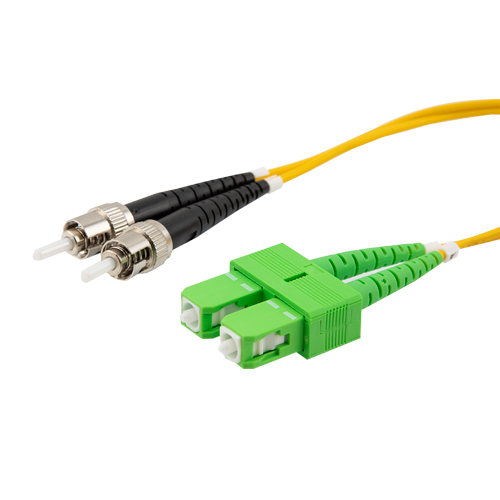 Picture of Fiber Optic Patch Cable SC/APC to ST/UPC Duplex 9/125 single mode OS2 OFNP, 10 meter