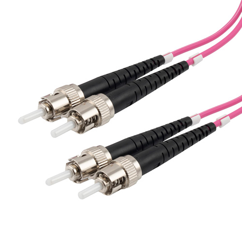 Picture of Fiber Optic Patch Cable ST to ST Duplex 50/125 multimode OM4 OFNP, 10 meter