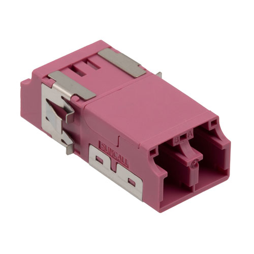 Fiber Coupler, LC/LC SlimLine Duplex, Translucent Internal Shutter ...