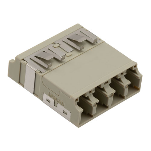 Fiber Coupler, LC/LC SlimLine Quad, Translucent Internal Shutter ...