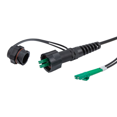 Picture of Outdoor rated SM ODVA to Duplex LC/APC, OSP Jacket 12M Cable Assembly