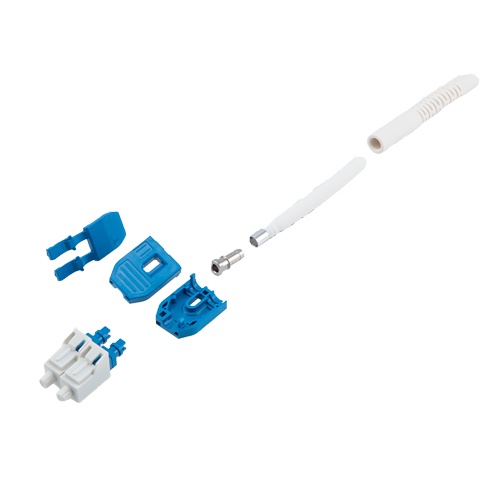 Picture of Fiber Connector, LC Duplex, for 2.0mm SMF, blue, Uniboot w/ Reversible Polarity