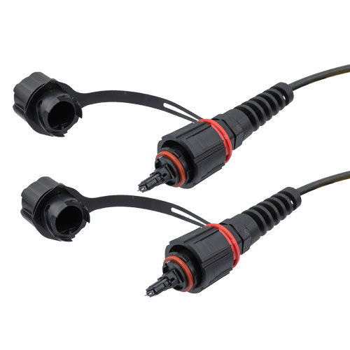 Picture of IP68 ODVA Compatible MPO UPC male to IP68 ODVA Compatible MPO UPC male, 24 fiber, OM4 5mm LSZH Outdoor rated, 20M cable assembly
