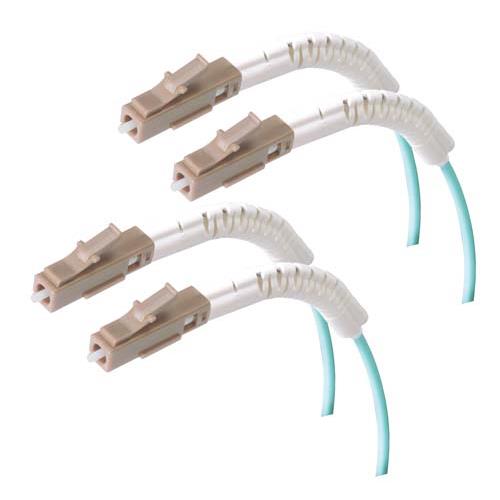 Picture of OM3 50/125, 10G Multimode Fiber Optic LC Flex Boot Assembly, 2.0m