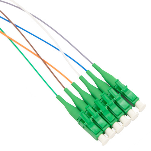 Picture of 6 Fiber LC/APC Distribution Style Pigtail, SM, Green Boots