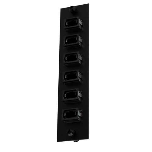 Picture of Fiber Sub Panel MTP Type A Multimode Couplers, 6 count, Bronze Sleeve, Black Connector, Black