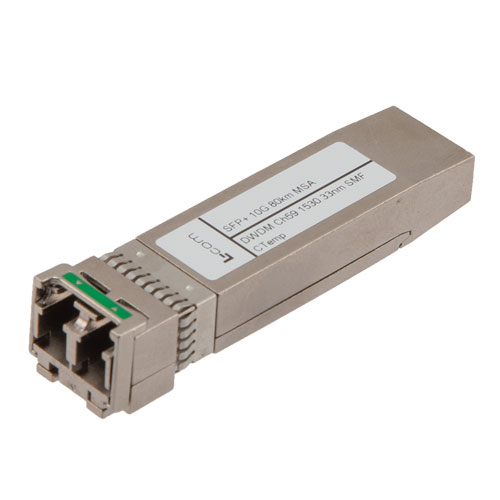 Picture of Fiber Optic Transceiver, SFP+, DWDM, Channel 24, ZR SMF 80KM, 10G DDM, MSA Compatible