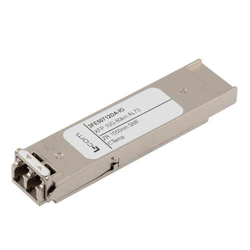 Picture of Fiber Optic Transceiver, XFP, 1550nm, ZR SMF 80km, 10G/OC-192 DDM, Cyan