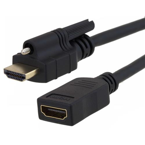 HDMI A Male with locking screw to HDMI Female Dongle Cable HDAMFLOC